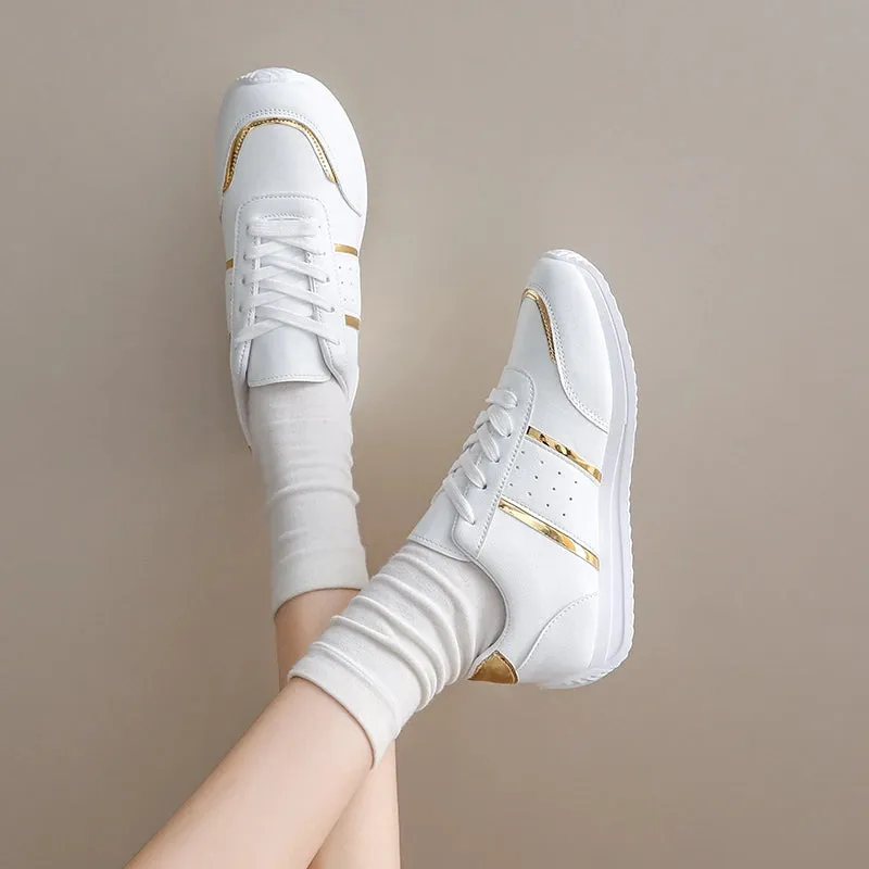 2024 Women Wedges Sneakers Lace Up Breathable Sports Shoes Casual Platform Shoes Female Footwear Ladies Designer Shoes Mujer