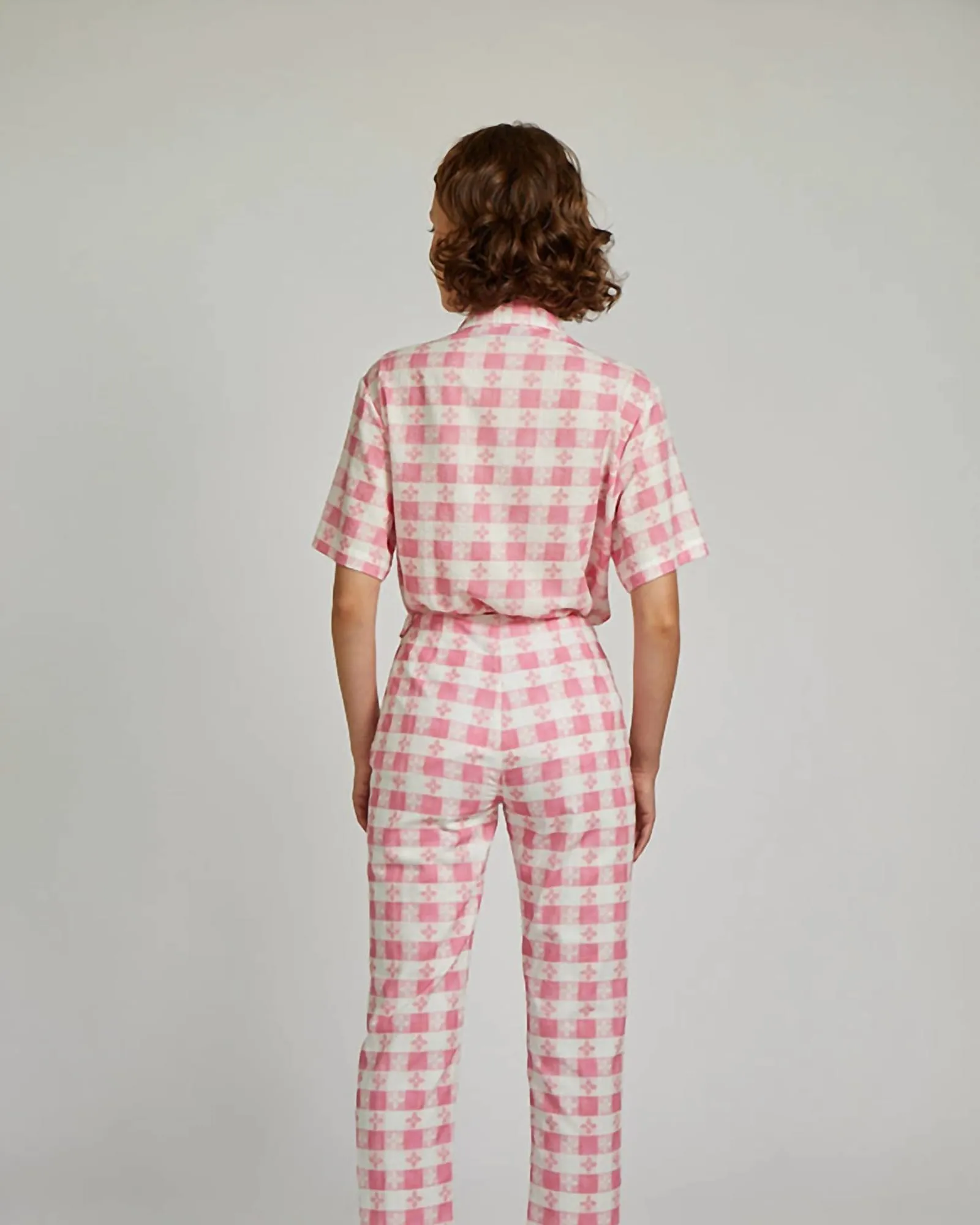 Birdie Pant In Pink Tablecloth | Pink Tablecloth