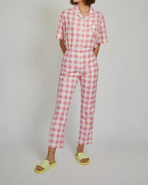 Birdie Pant In Pink Tablecloth | Pink Tablecloth