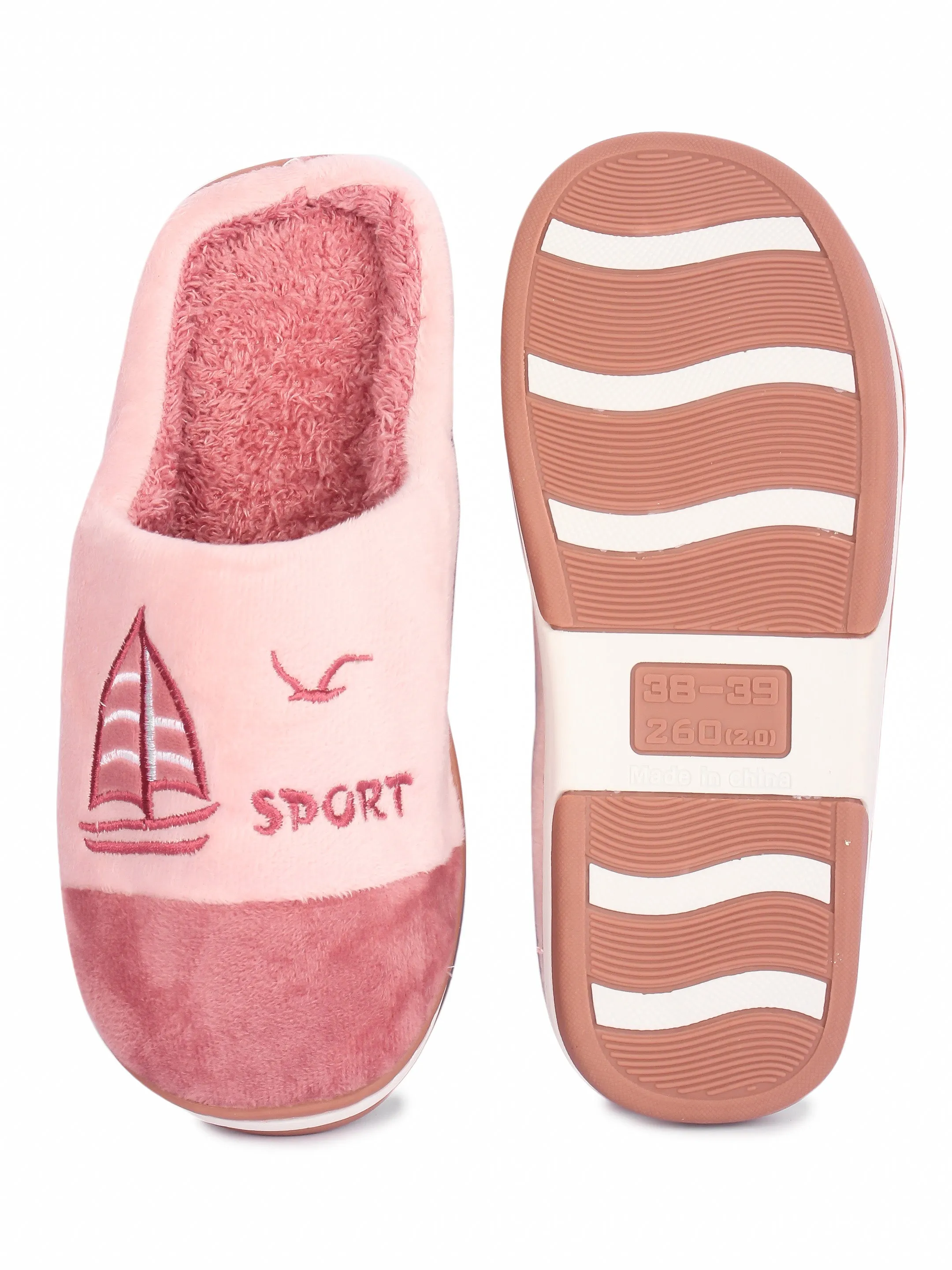 Brauch Women's Pink Boat Winter Slippers