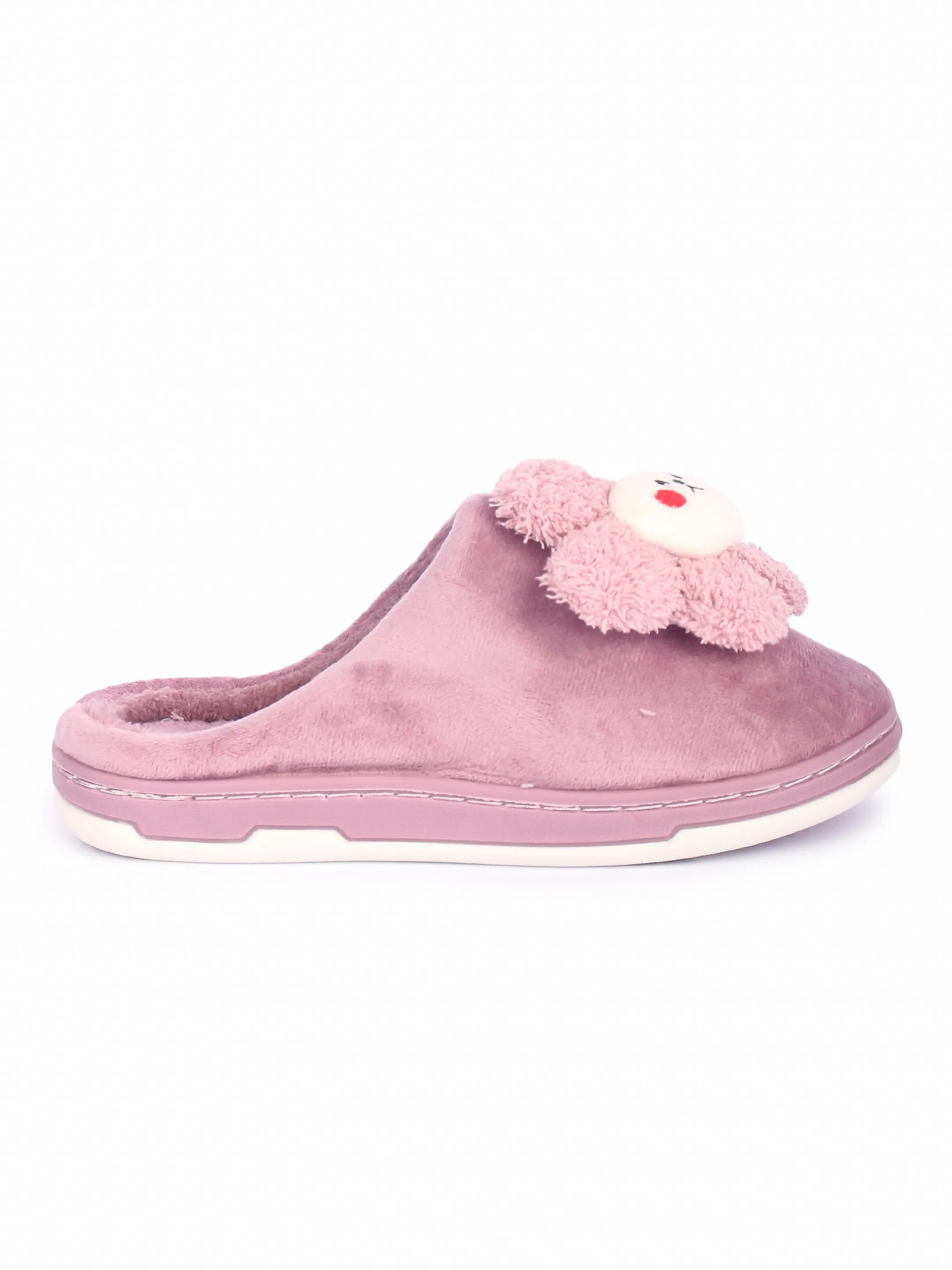Brauch Women's Purple Sunflower Fur Winter Slippers