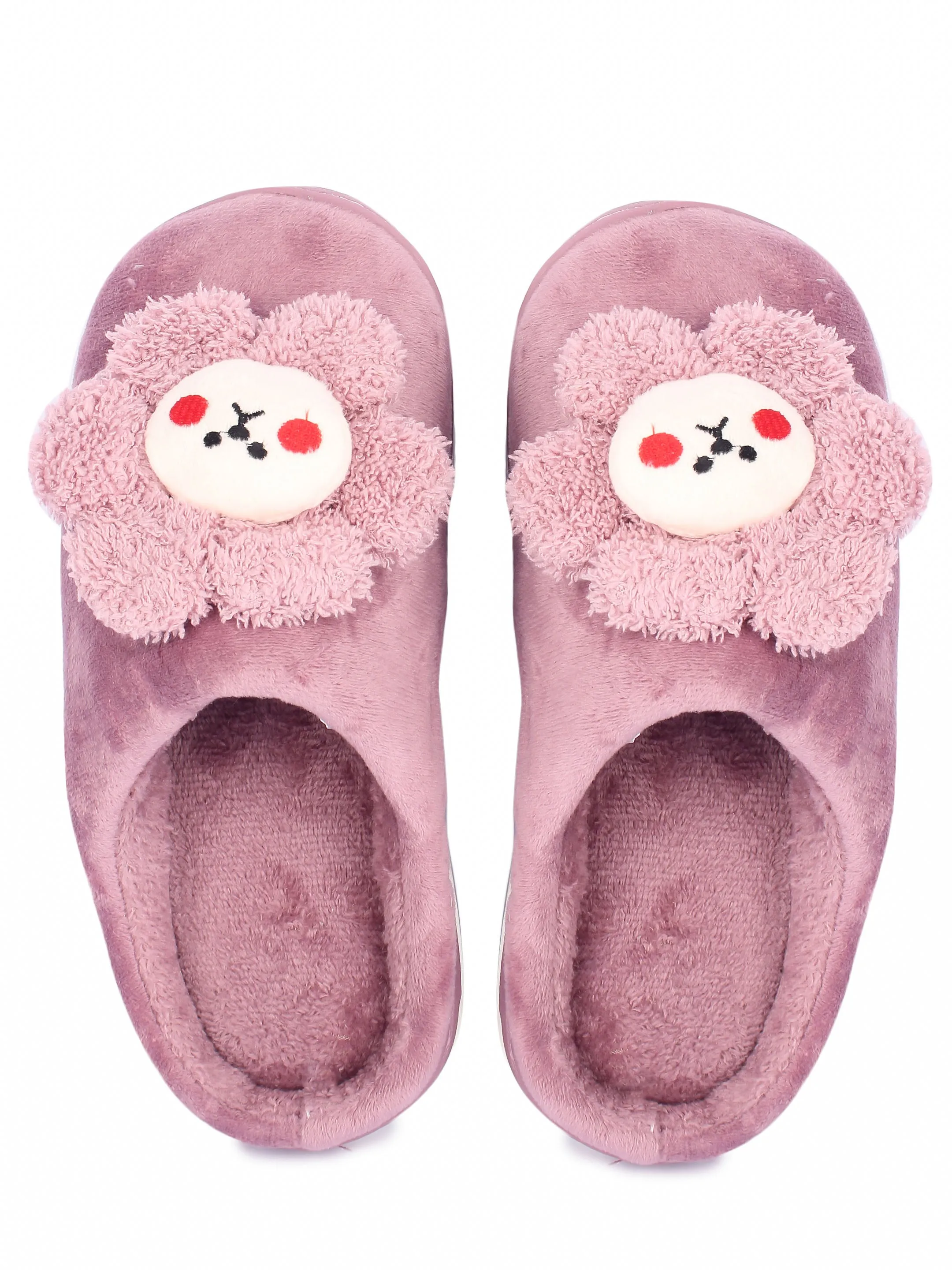 Brauch Women's Purple Sunflower Fur Winter Slippers