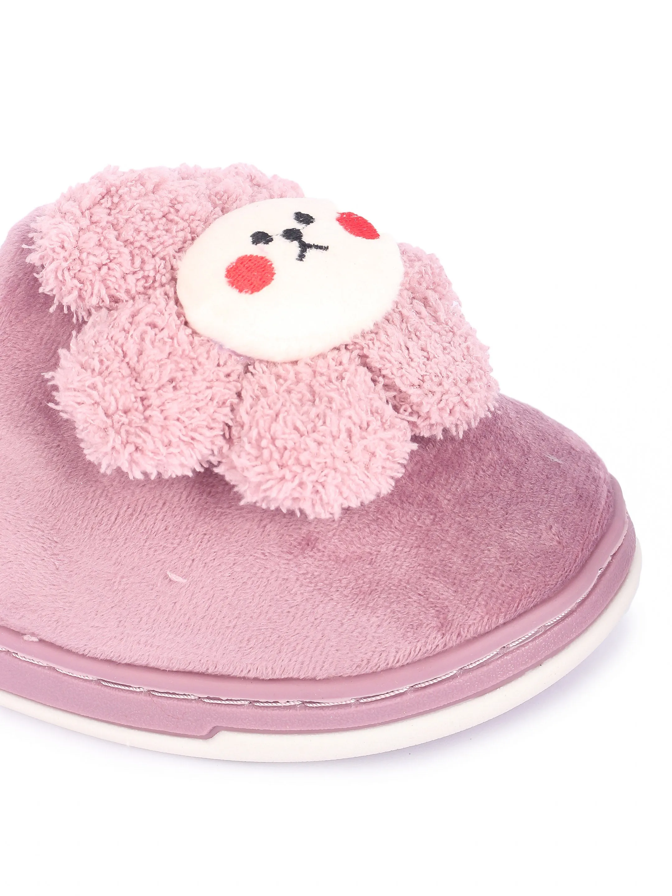 Brauch Women's Purple Sunflower Fur Winter Slippers