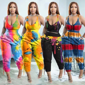 Casual Women Tie Dye Set 2 Piece Set