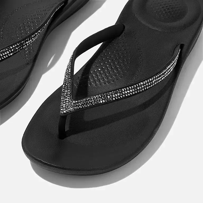 Fitflop - Iqushion Ergonomic Flip-Flops - Sparkle Black