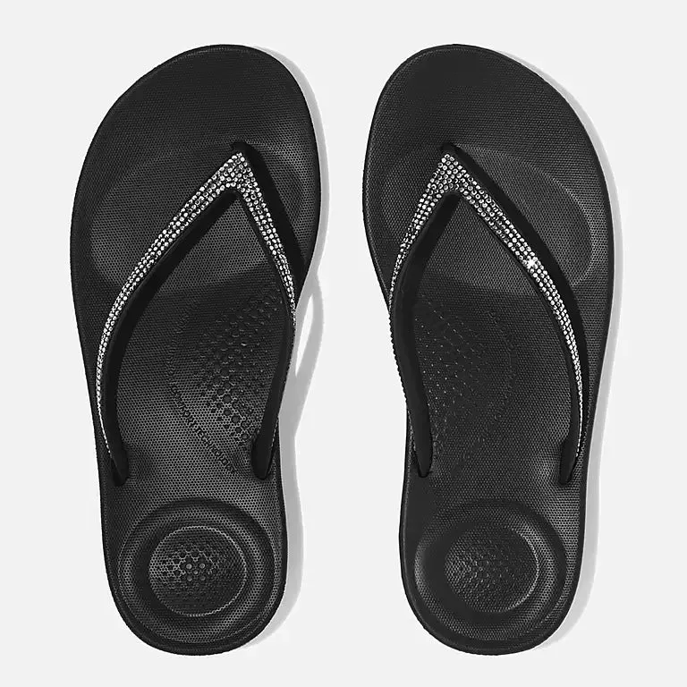 Fitflop - Iqushion Ergonomic Flip-Flops - Sparkle Black