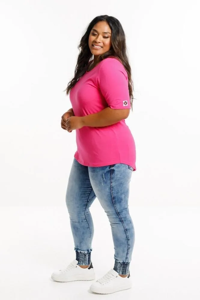 Homelee Long Tee Raspberry Pink