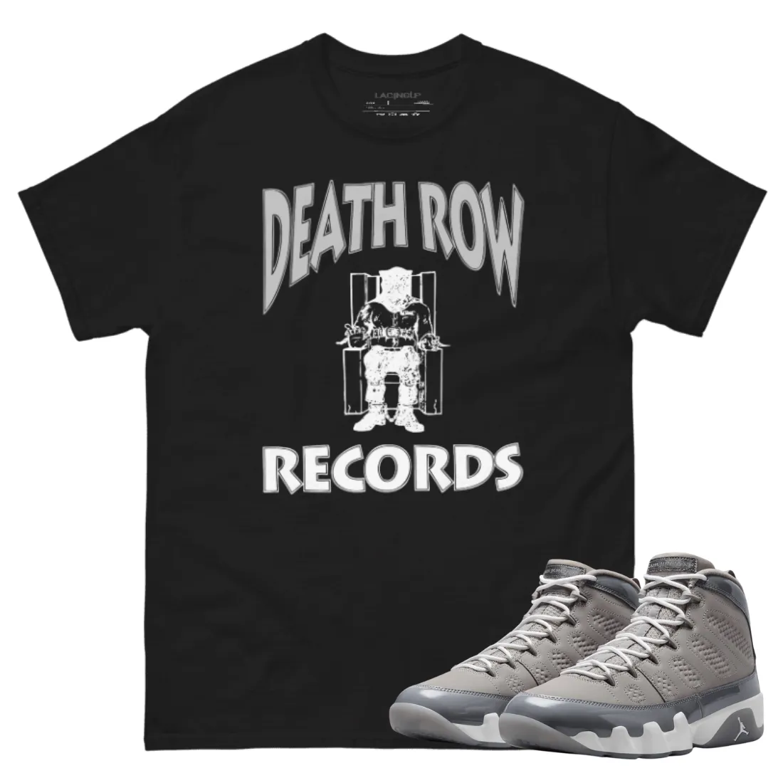 Jordan 9 Cool Grey Da Row black t-shirt
