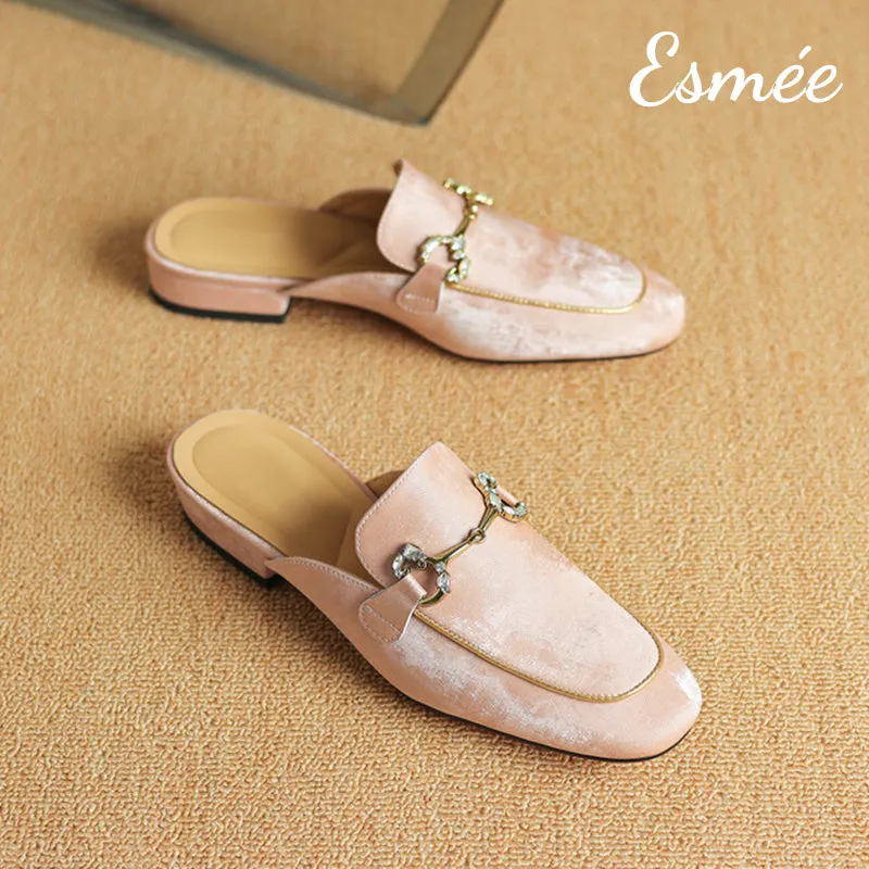 Leather Mules with Horse-bit Design