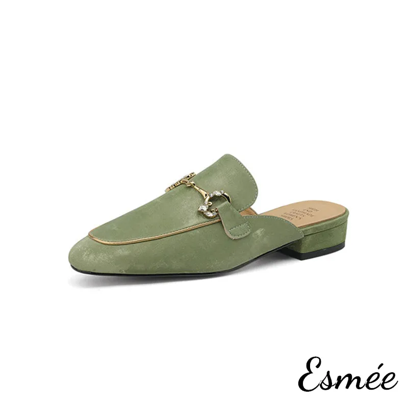 Leather Mules with Horse-bit Design