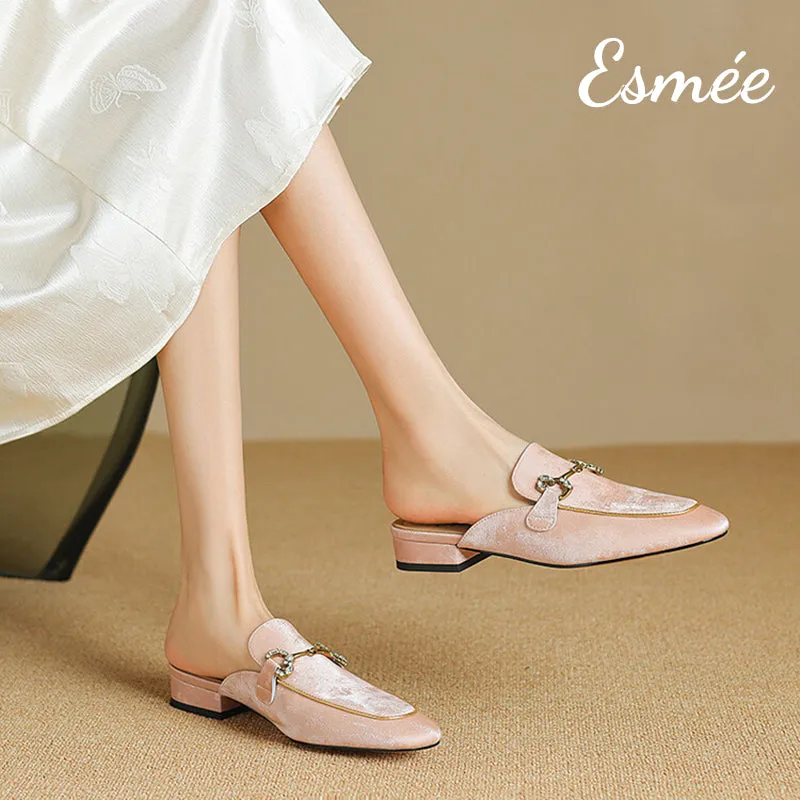 Leather Mules with Horse-bit Design