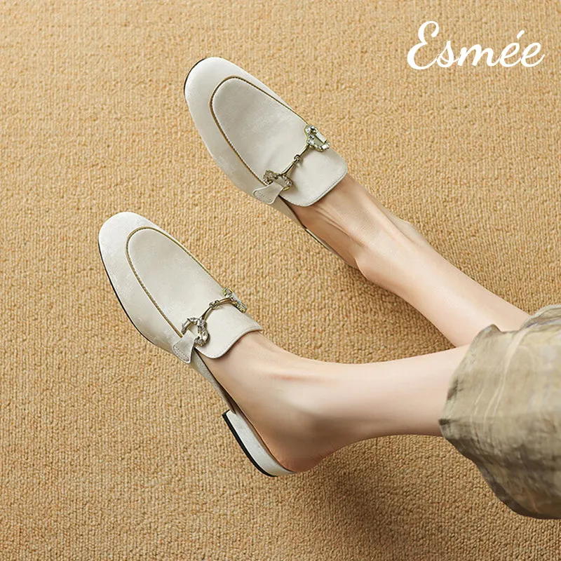 Leather Mules with Horse-bit Design