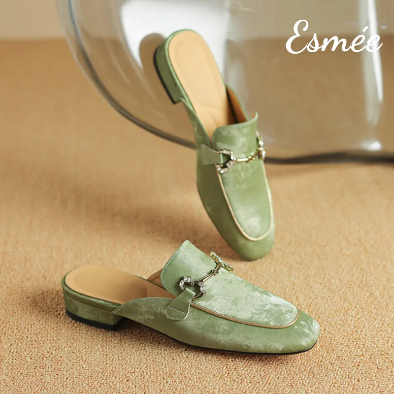 Leather Mules with Horse-bit Design