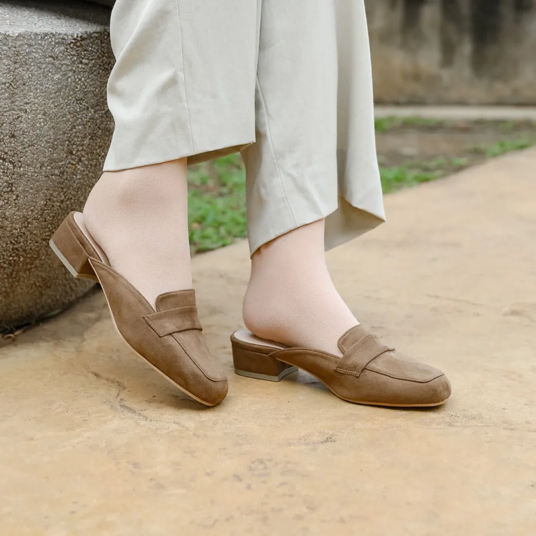 Nadine Suede Loafer Mules