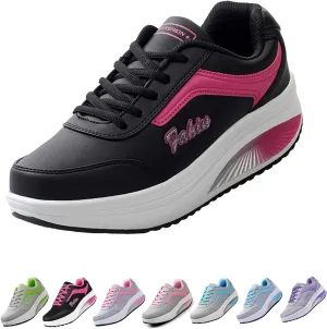 Optigard Women's Toning Platform Lace-up Rocker Shoes with Arch Support