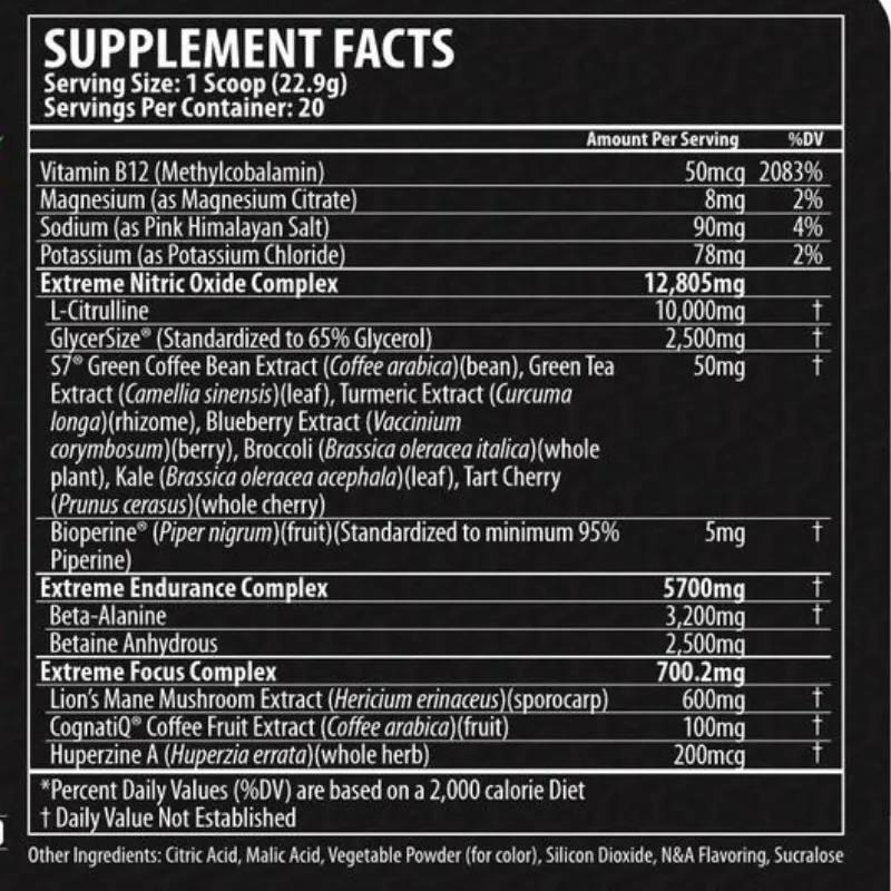 PUMP UNRIVALED - Nootropic Nitric Oxide Stack - 20 Workouts Per Container