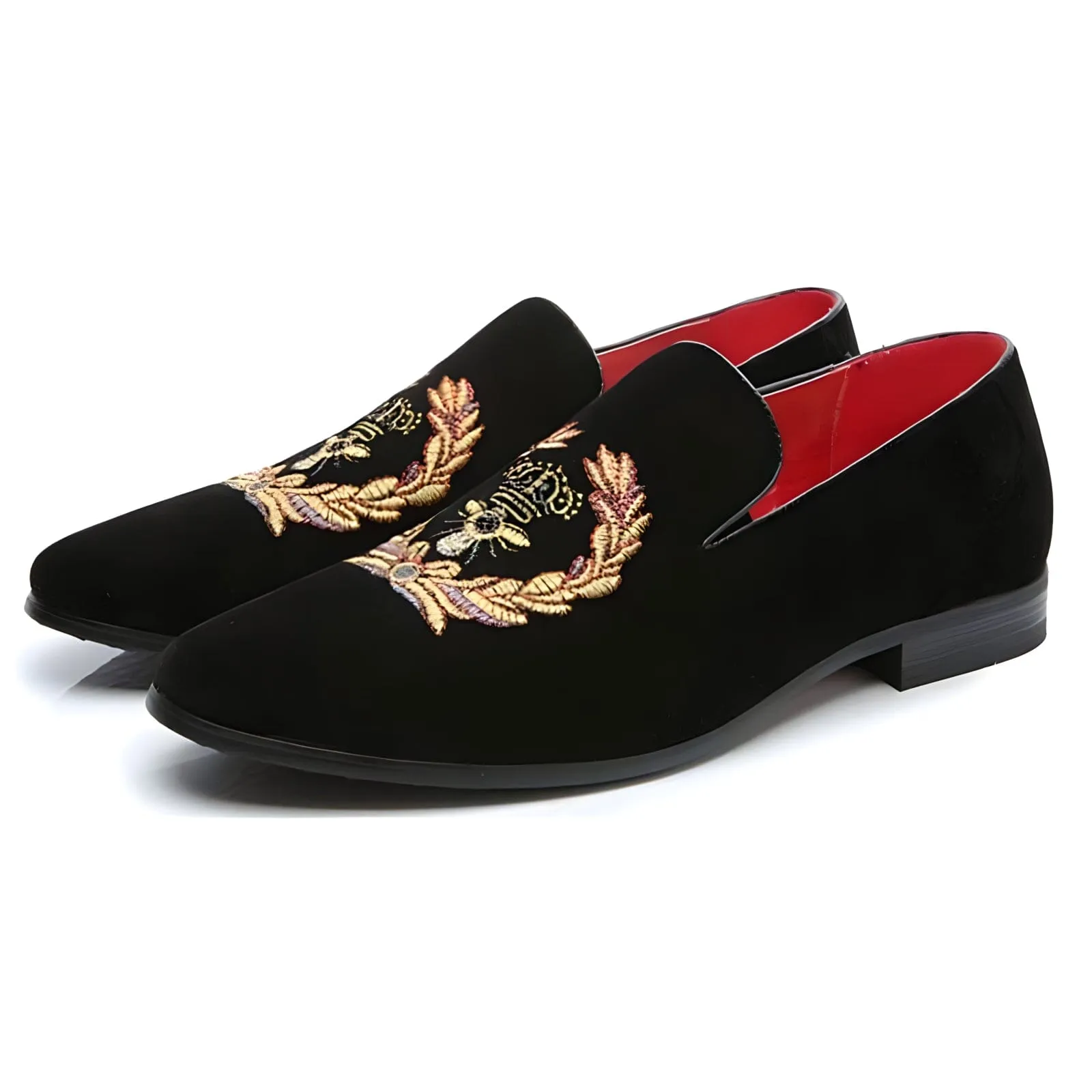 The Cristiano Embroidered Suede Penny Loafers