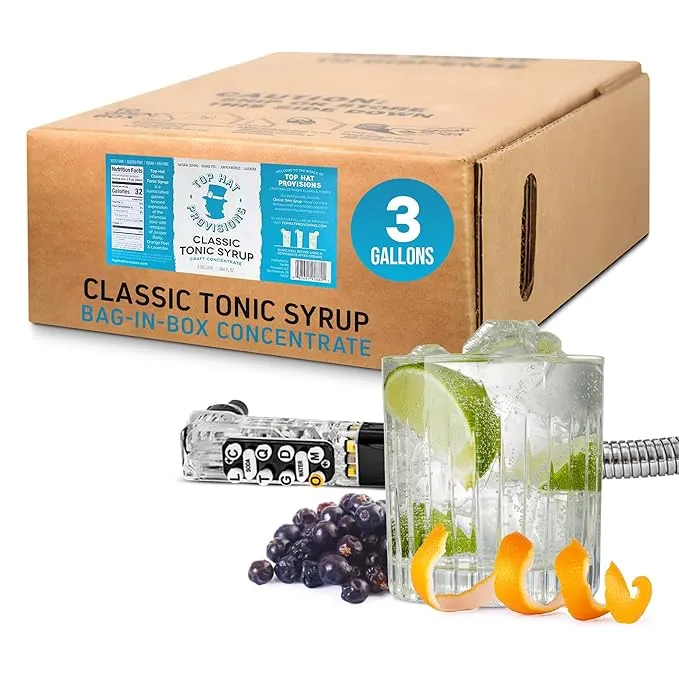 Top Hat Original Spicy Ginger Beer Syrup BIB - 3 gallon Bag in Box Soda Syrup BIB for Commercial Soda Gun