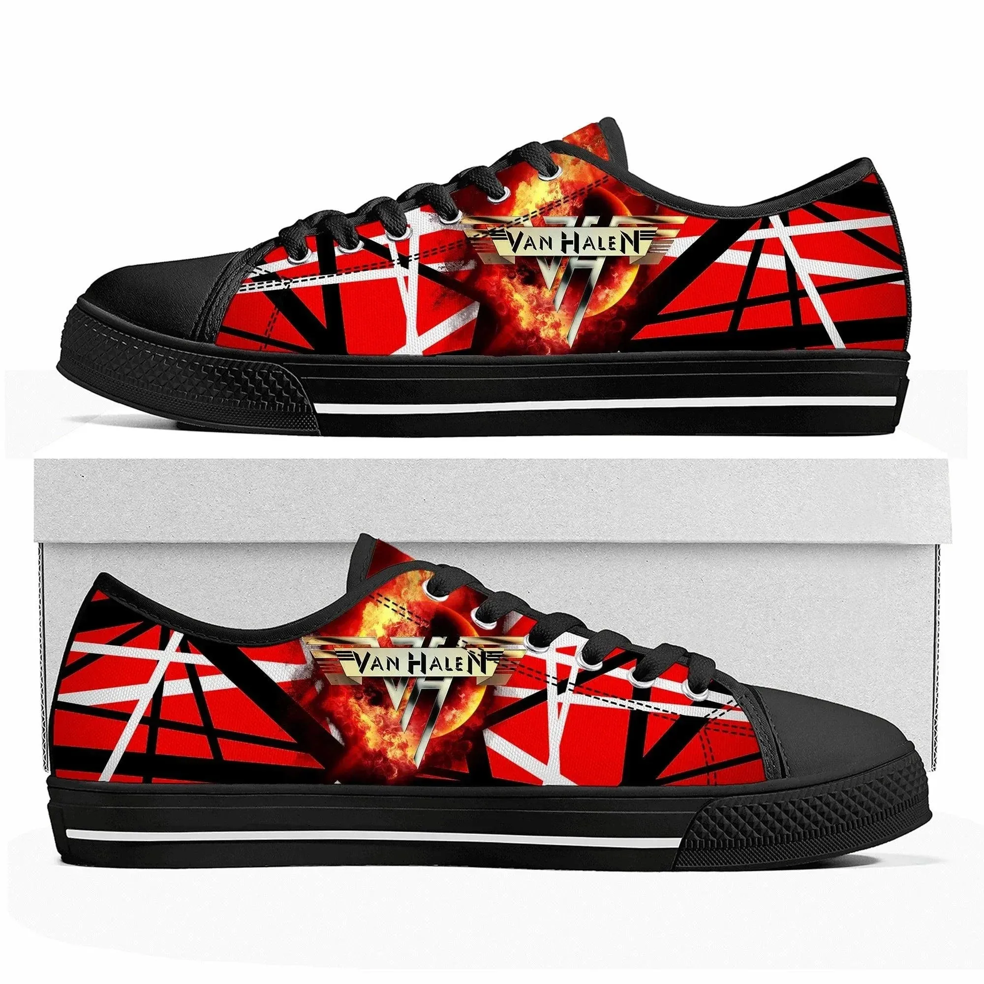 Van Halen Style Sneakers EVH 1984 Stripes - High Quality Low Top Canvas Sneakers for Men, Women, and Teens