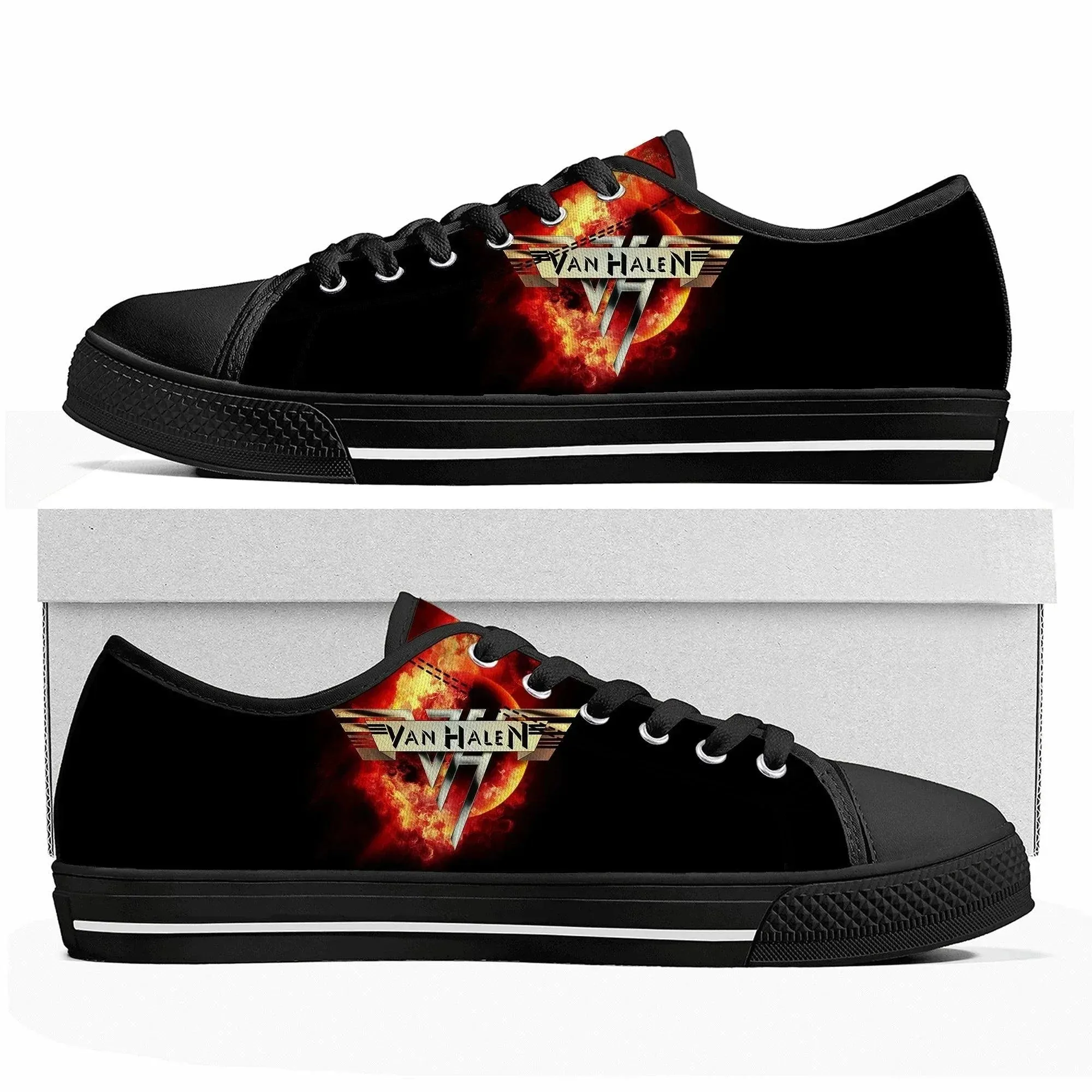 Van Halen Style Sneakers EVH 1984 Stripes - High Quality Low Top Canvas Sneakers for Men, Women, and Teens