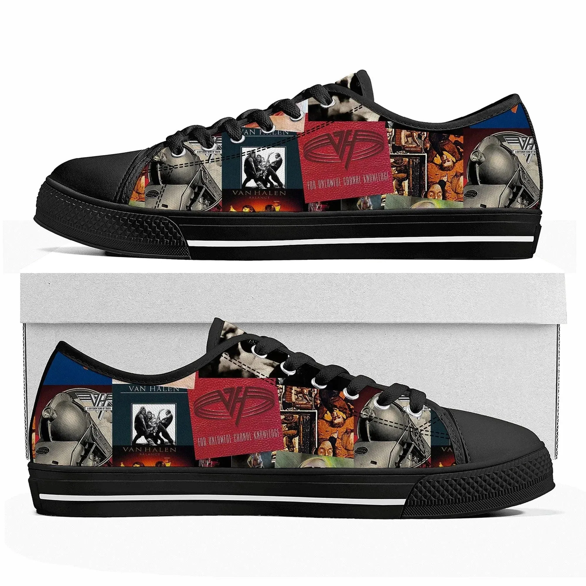 Van Halen Style Sneakers EVH 1984 Stripes - High Quality Low Top Canvas Sneakers for Men, Women, and Teens